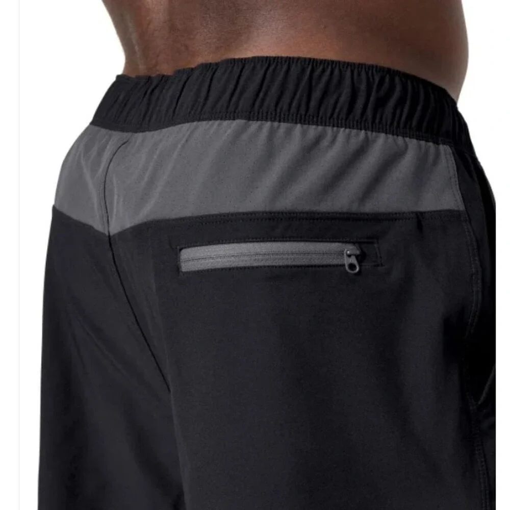 SPEEDO Tech Volley Swim Trunks Mens‎ Small Black Grey Swim Shorts Swimsuit NWT